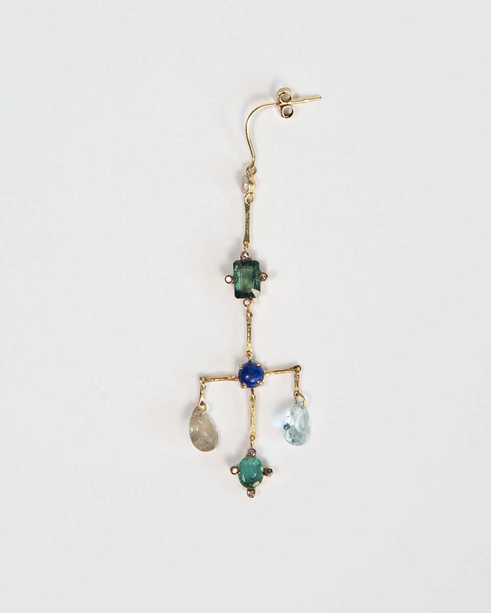 Single Earring with Precious Stones