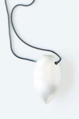Silver Almond Pendant Necklace