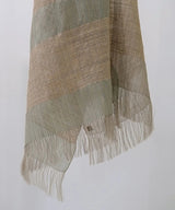 Silk Stole in Pale Green and Natural