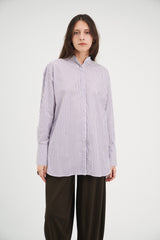 Madison Shirt in Purple Pinstripe Cotton