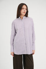 Madison Shirt in Purple Pinstripe Cotton