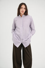 Madison Shirt in Purple Pinstripe Cotton
