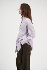 Madison Shirt in Purple Pinstripe Cotton