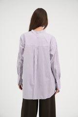 Madison Shirt in Purple Pinstripe Cotton