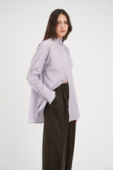 Madison Shirt in Purple Pinstripe Cotton