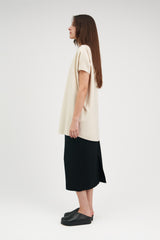 Wedge Dress in Ivory Cashmere Wool