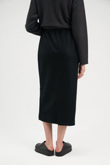Jersey Skirt in Black Wool Knit