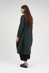 Cocoon Coat in Grey Wool Knit