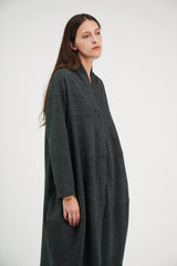 Cocoon Coat in Grey Wool Knit