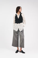 PJ Pant in Striped Silk Taffeta