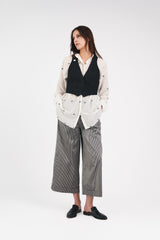 PJ Pant in Striped Silk Taffeta