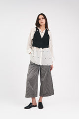 PJ Pant in Striped Silk Taffeta