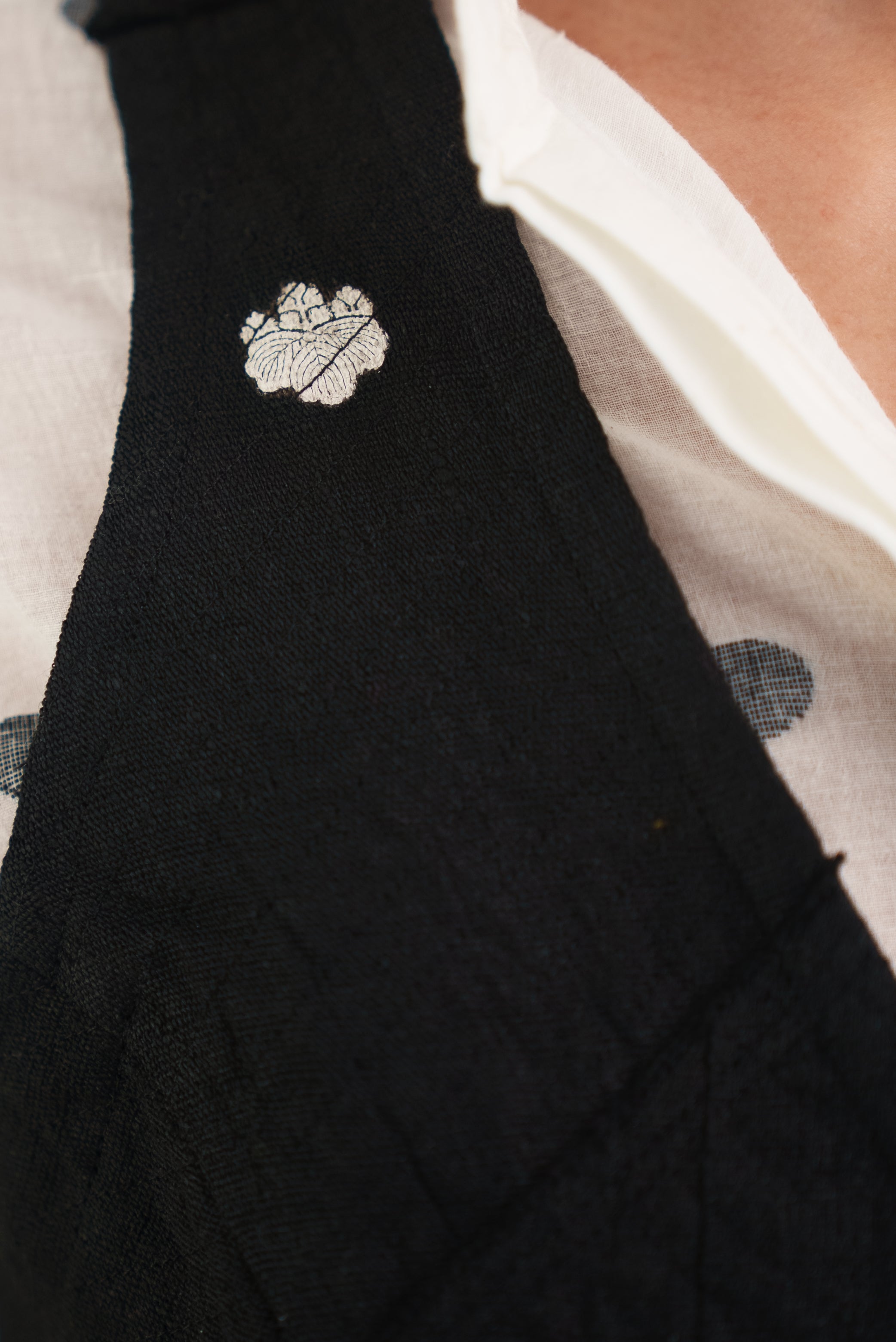 Petite Vest in Black Raw-Pieced Vintage Linen