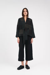 PJ Pant with Cuff in Black Linen