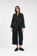 PJ Pant with Cuff in Black Linen