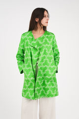 Spring Jacket in Vintage Japanese Lime Silk Shibori