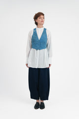 Petite Vest in Vintage Japanese Raw-Pieced Linen