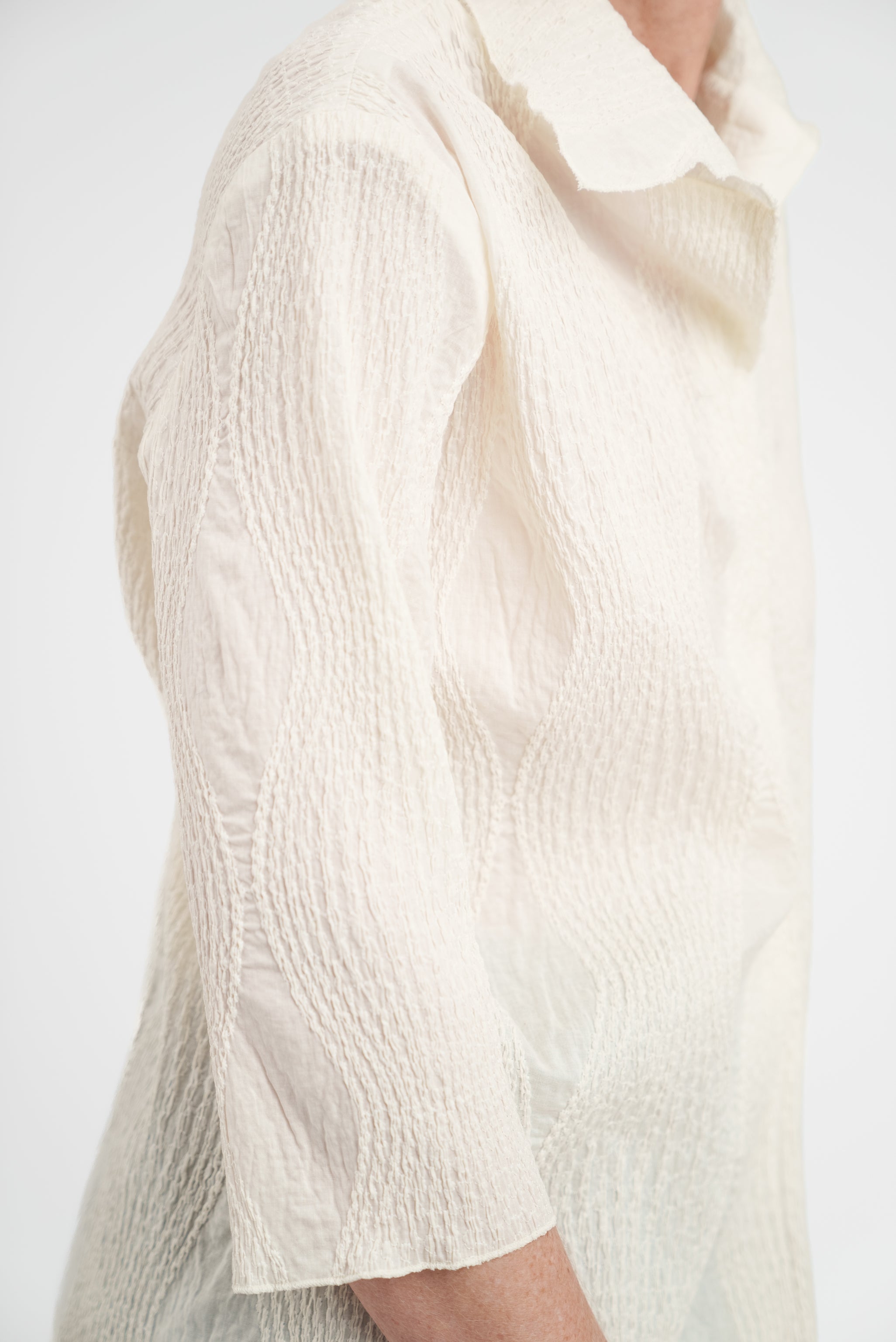 Ripple Top in Nuno 'Fisheye' Ivory Cotton