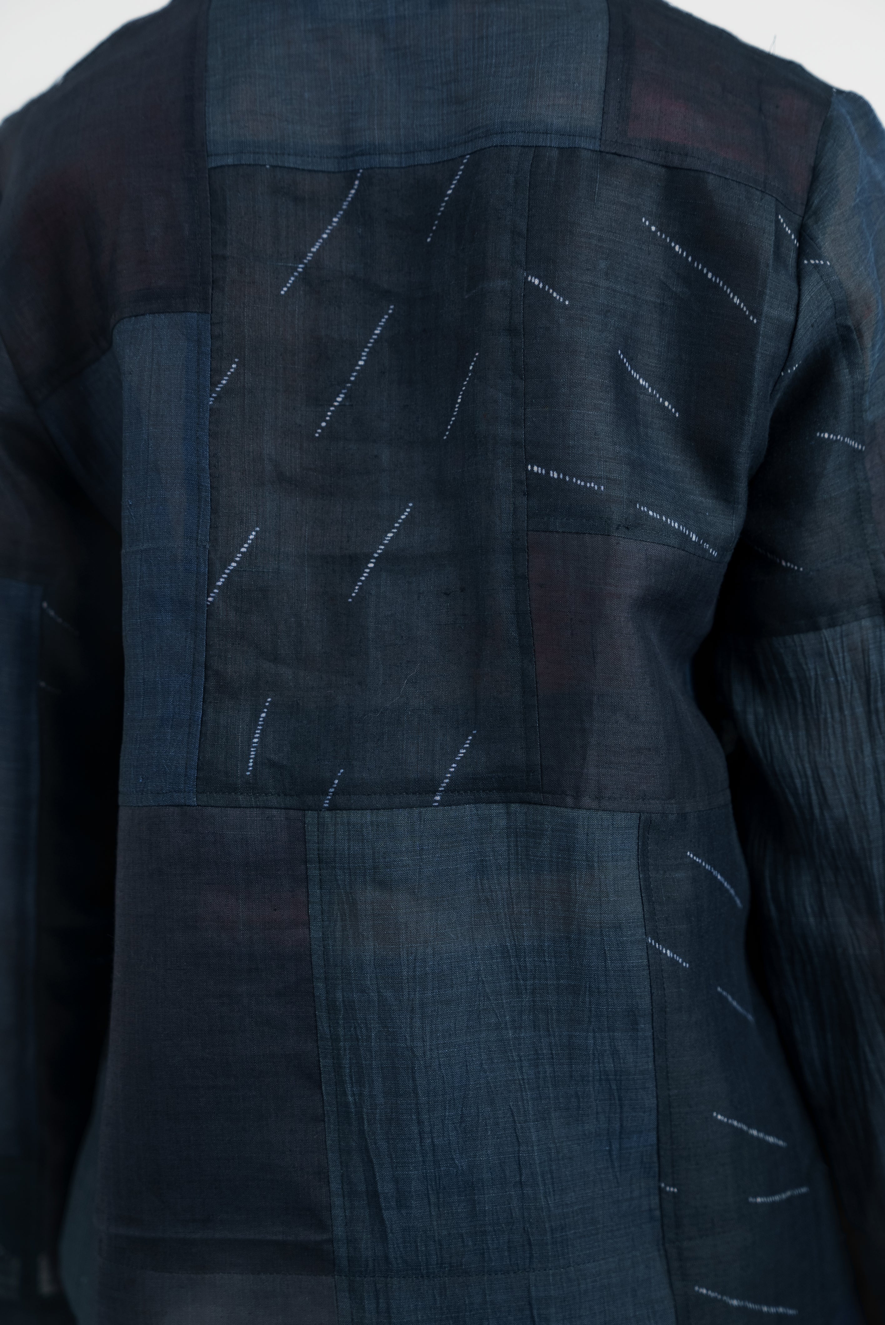 Kendo Jacket in Vintage Japanese Dark Blue Linen Mix