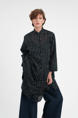Summer Dress in Nuno 'Kibiso Not-Knots' Black Silk