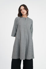 Slim Panel Dress in Cotton Gingham Check