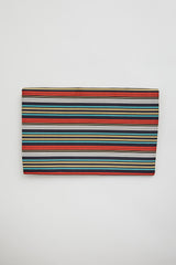 Envelope Clutch in Vintage Japanese Multicolor Striped Grosgrain Silk