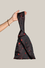 High/Low Bag in Vintage Japanese Black/Red Silk