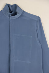 Classic Shirt in Blue Silk Crepe
