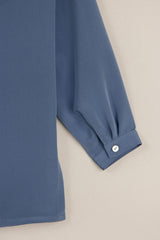 Classic Shirt in Blue Silk Crepe