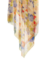 Scarf in Yellow Floral Cashmere Knit