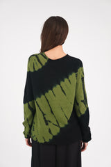 Cashmere Seamless Long Pullover in Leaf Green