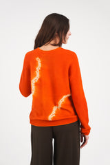 Cashmere Seamless Long Pullover in Burnt Orange