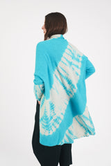 Cashmere Upside Down Cape in Turquoise