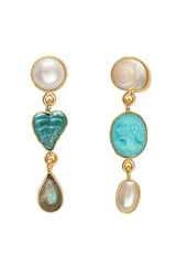 Three Charm Moving Drop in Light Blue/Pearl