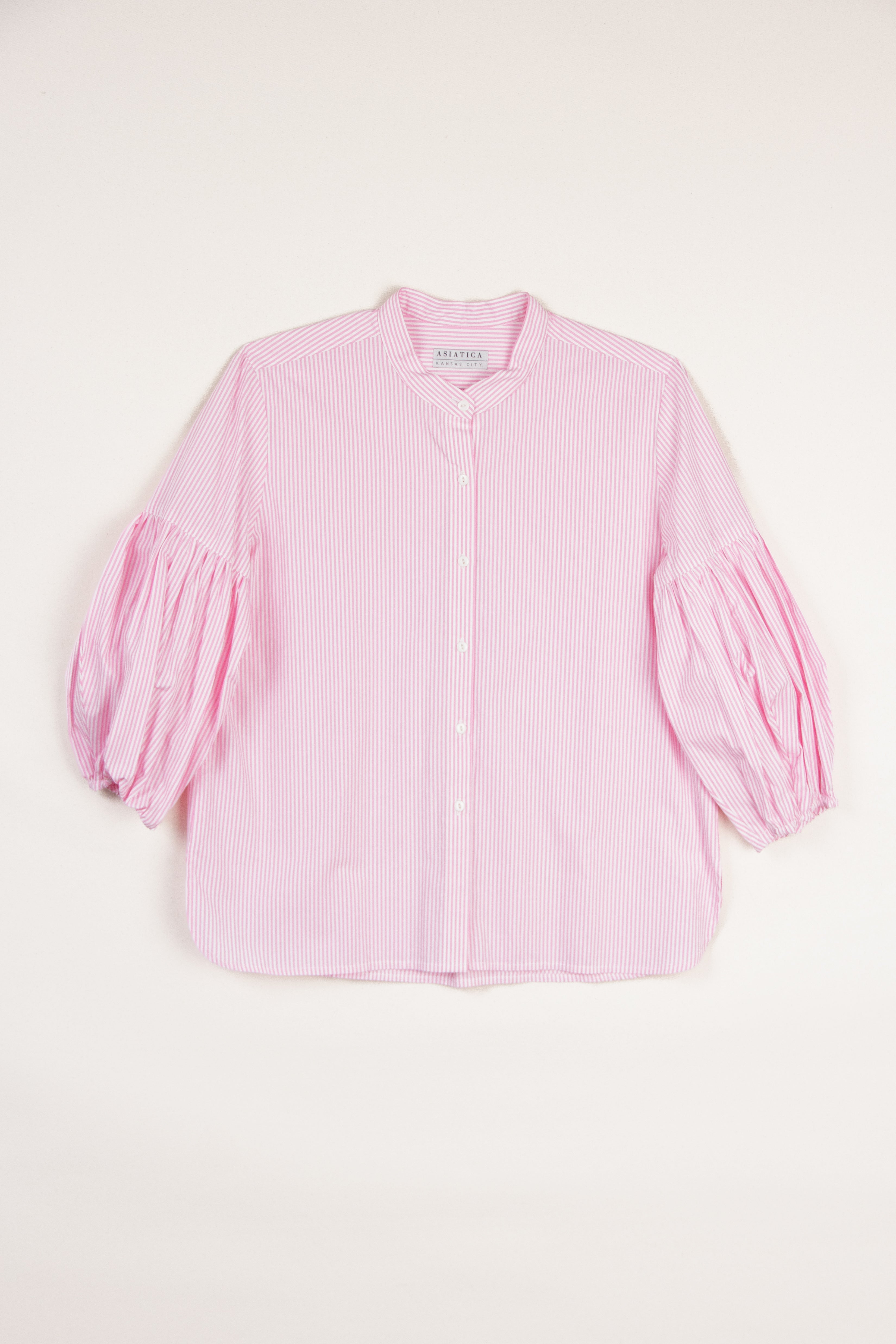 Dandelion Shirt in Pink Striped Cotton Shirting