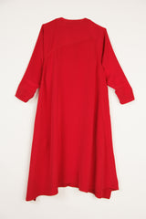 Angle Dress in Red Silk Crepe