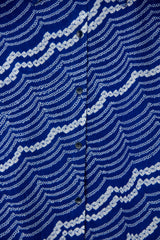 Beverly Shirt in Vintage Japanese Blue Shibori Silk