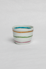 Porcelain Cup with Colored Stripes