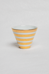 Flared Porcelain Cup with Gold Stripes