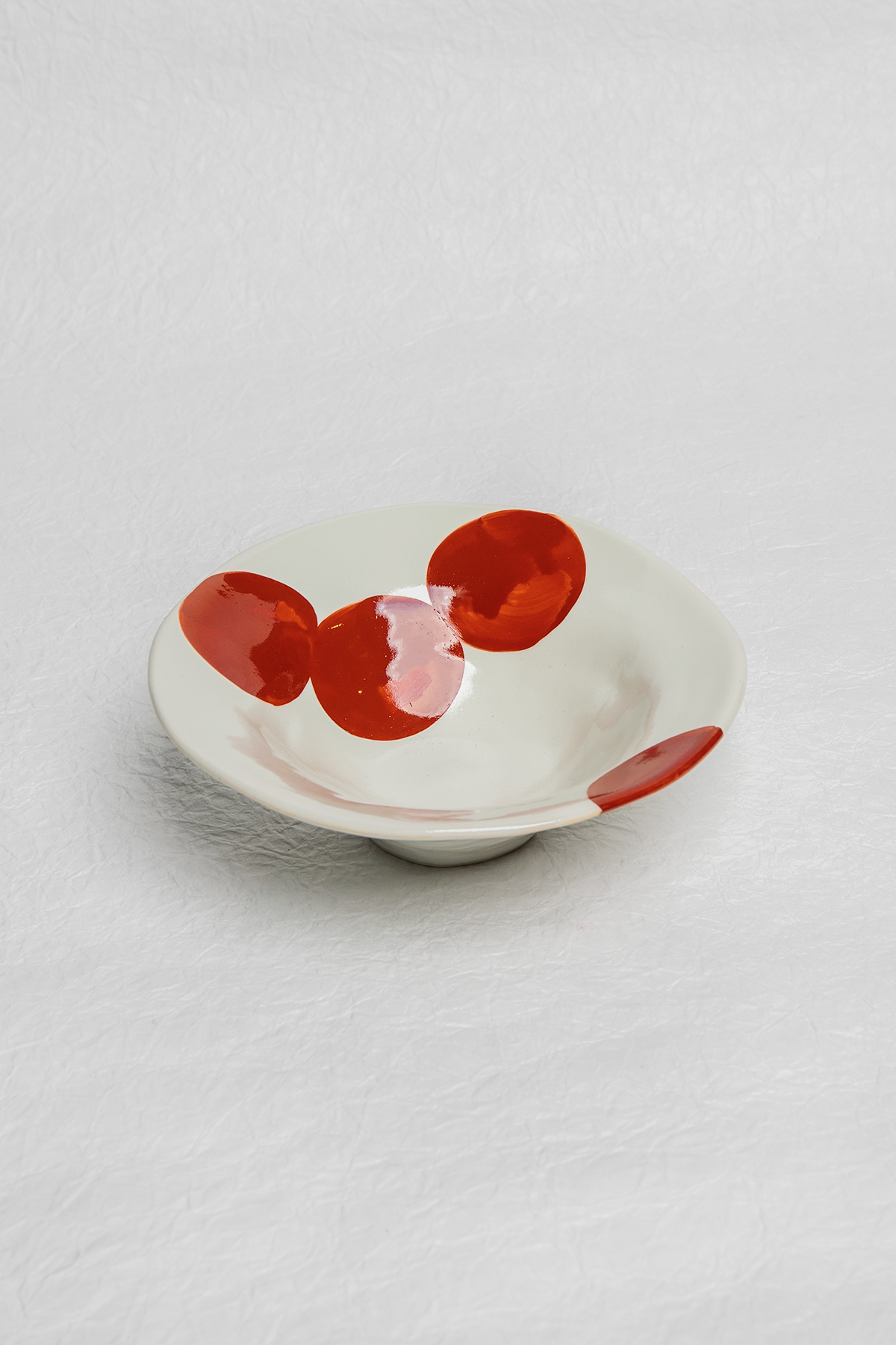 Porcelain Bowl with Red Dots