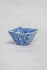 Rectangular Porcelain Bowl with Stripes