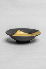 Stoneware Bowl with Gold Rectangle
