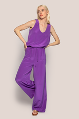 PJ Pant in Purple Silk Crepe