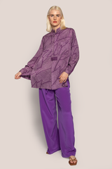 PJ Pant in Purple Silk Crepe