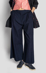 Wide Leg Pant in Indigo Japanese Cotton