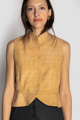 Peplum Vest in Vintage Japanese Silk
