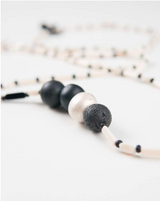 Long Beaded Black and White Necklace
