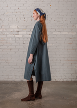 New Dress in Slate Poplin