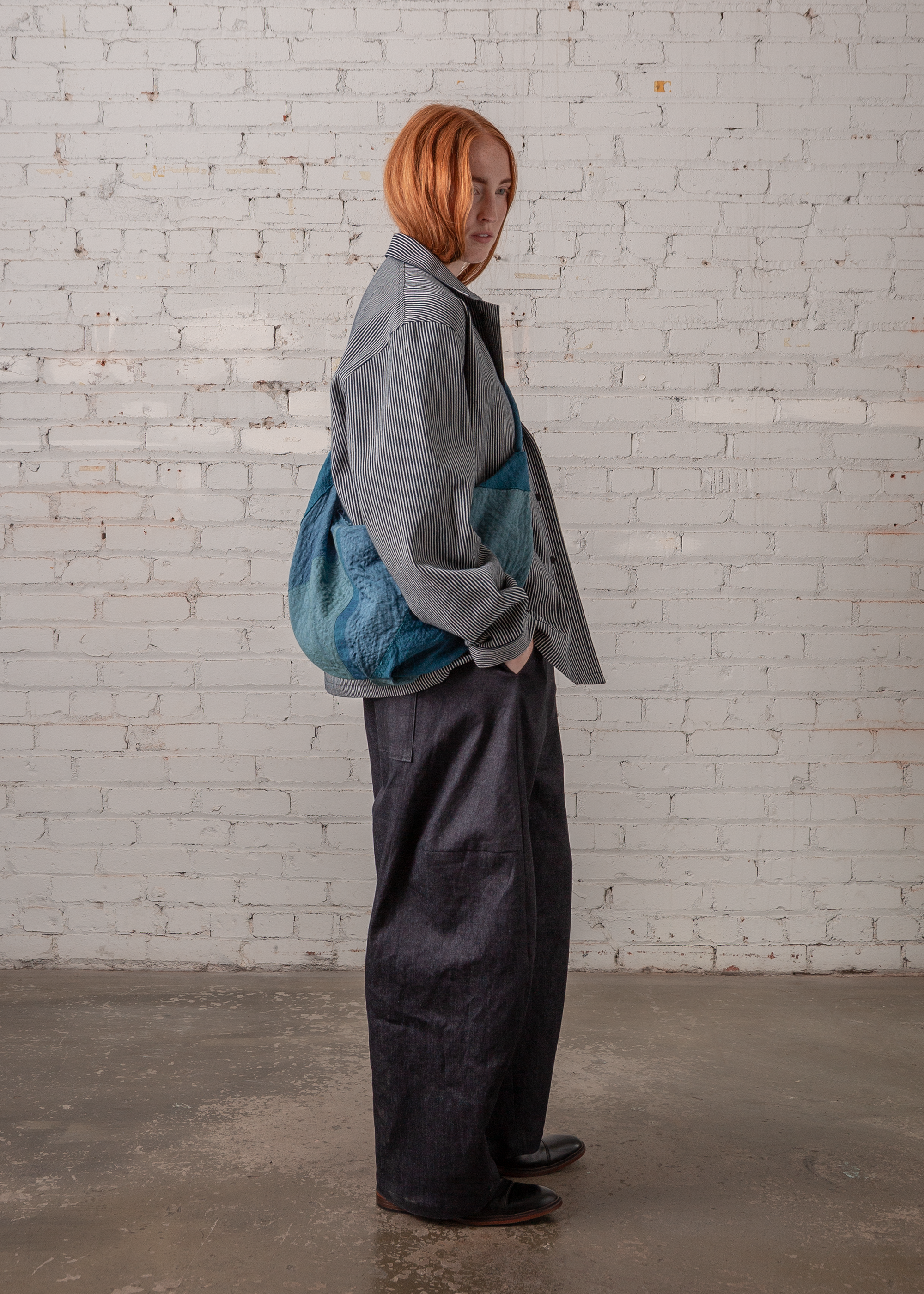 Chore Jacket in Cotton Denim Stripe