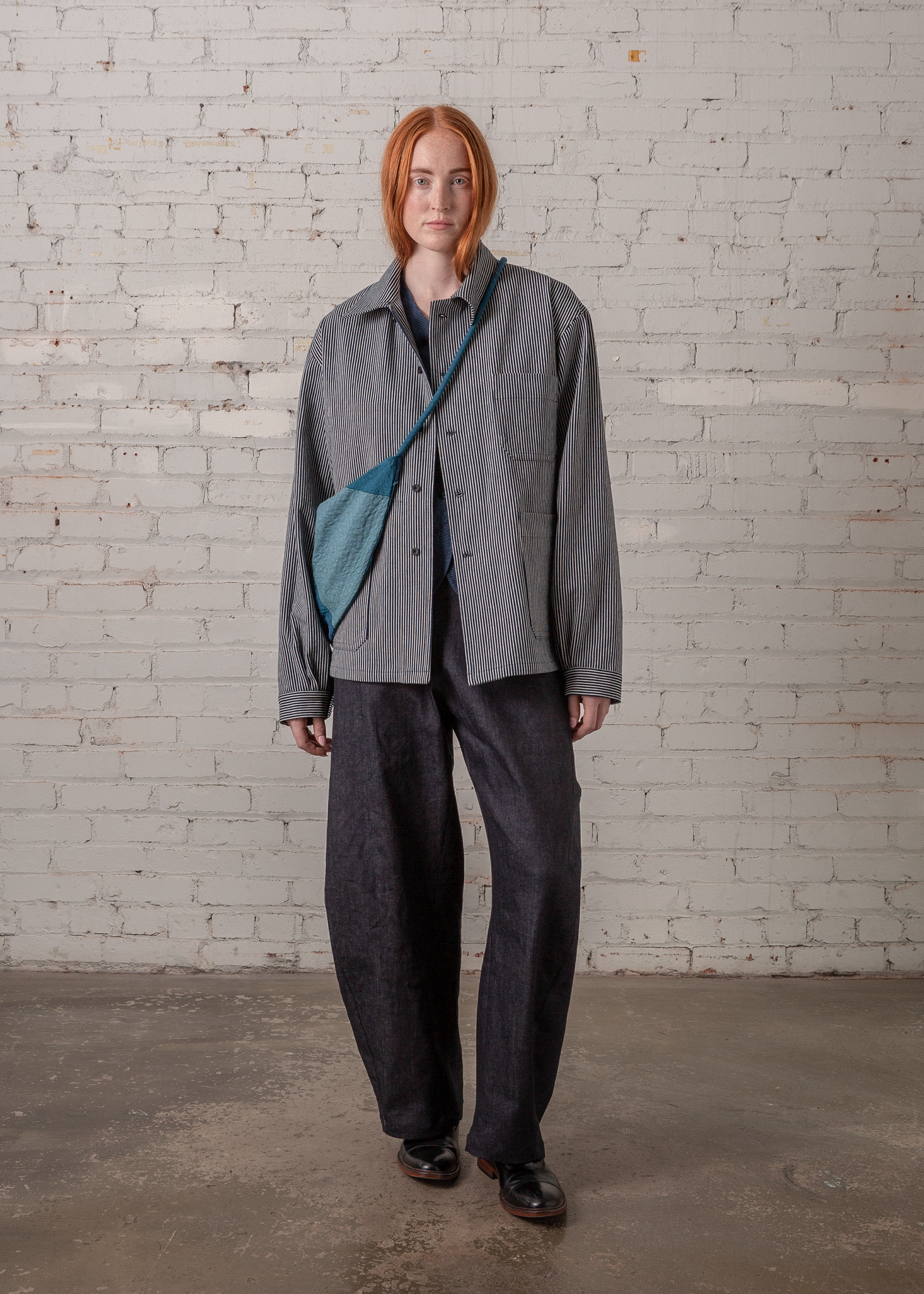 Chore Jacket in Cotton Denim Stripe